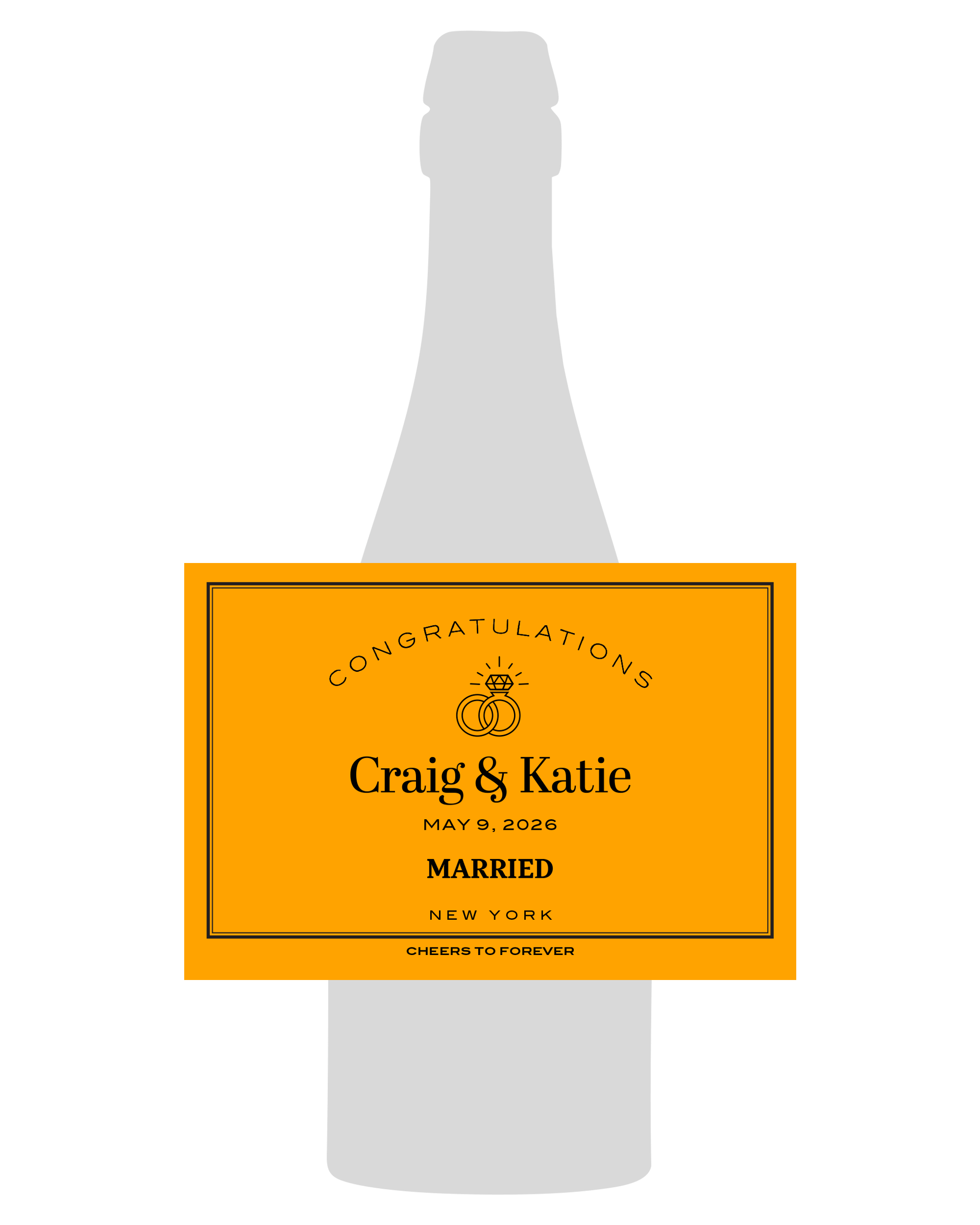 Personalized Modern Champagne Label