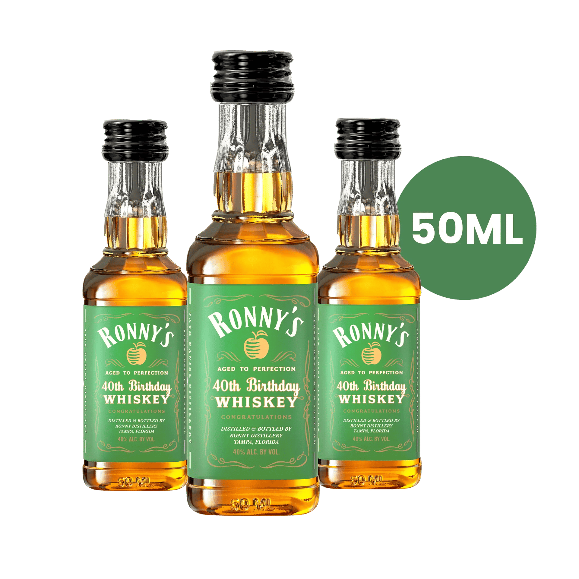Custom Green Apple Whiskey Mini Bottle Labels