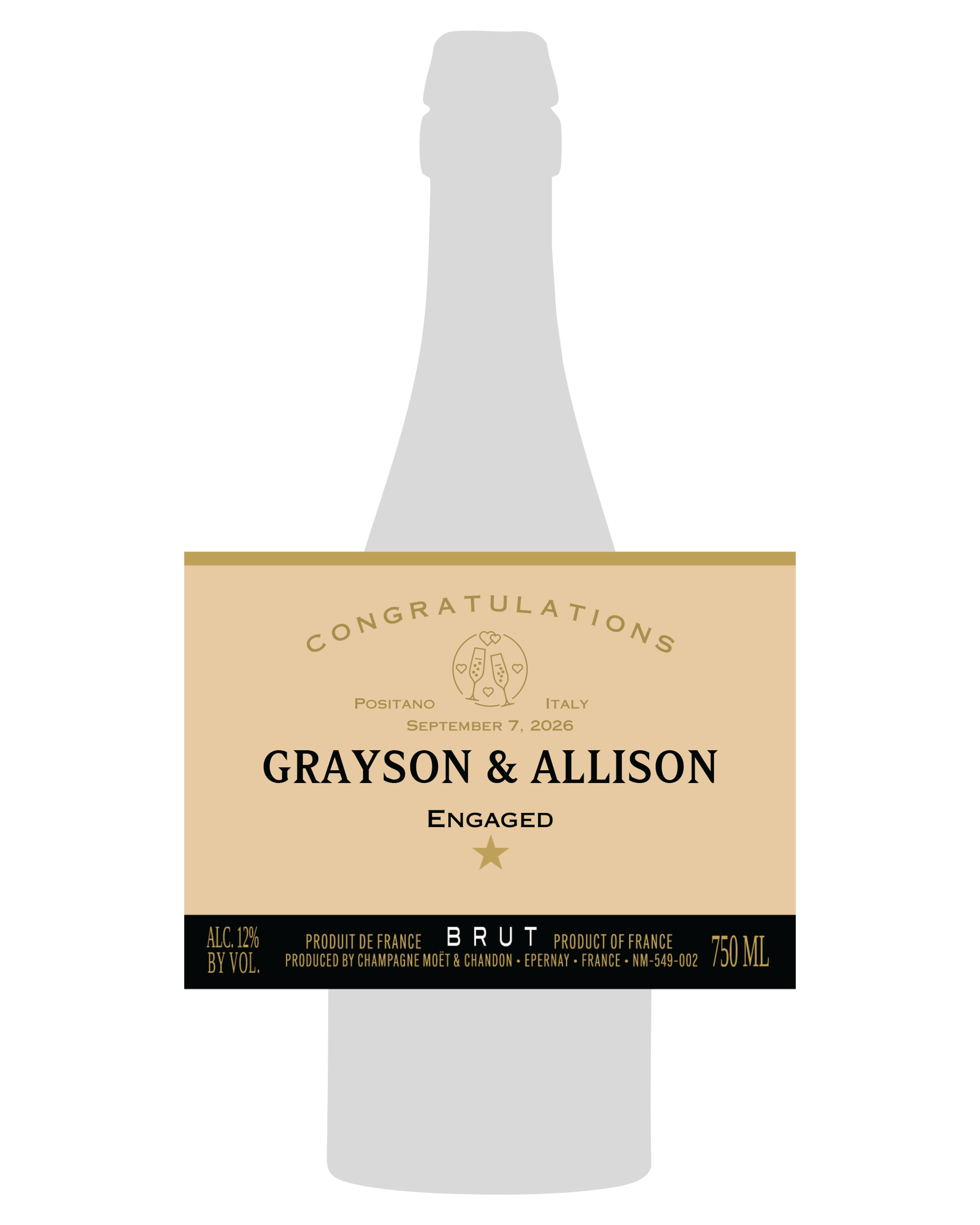 Personalised Moet and Chandon Imperial Label
